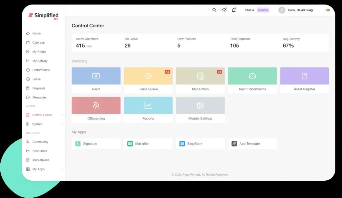 visualize reports and analyze real-time employee data with Simplified HR